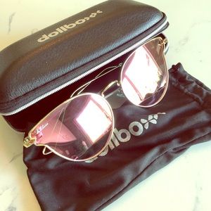 Dollboxx Almost Famous pink rose sunglasses